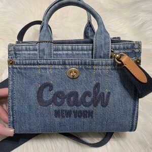 Coach Mini Denim Cargo Tote 20 B4/Indigo Purse Bag Crossbody